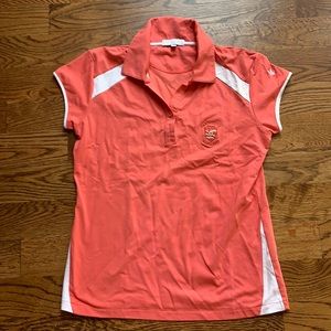 Coral golf shirt
